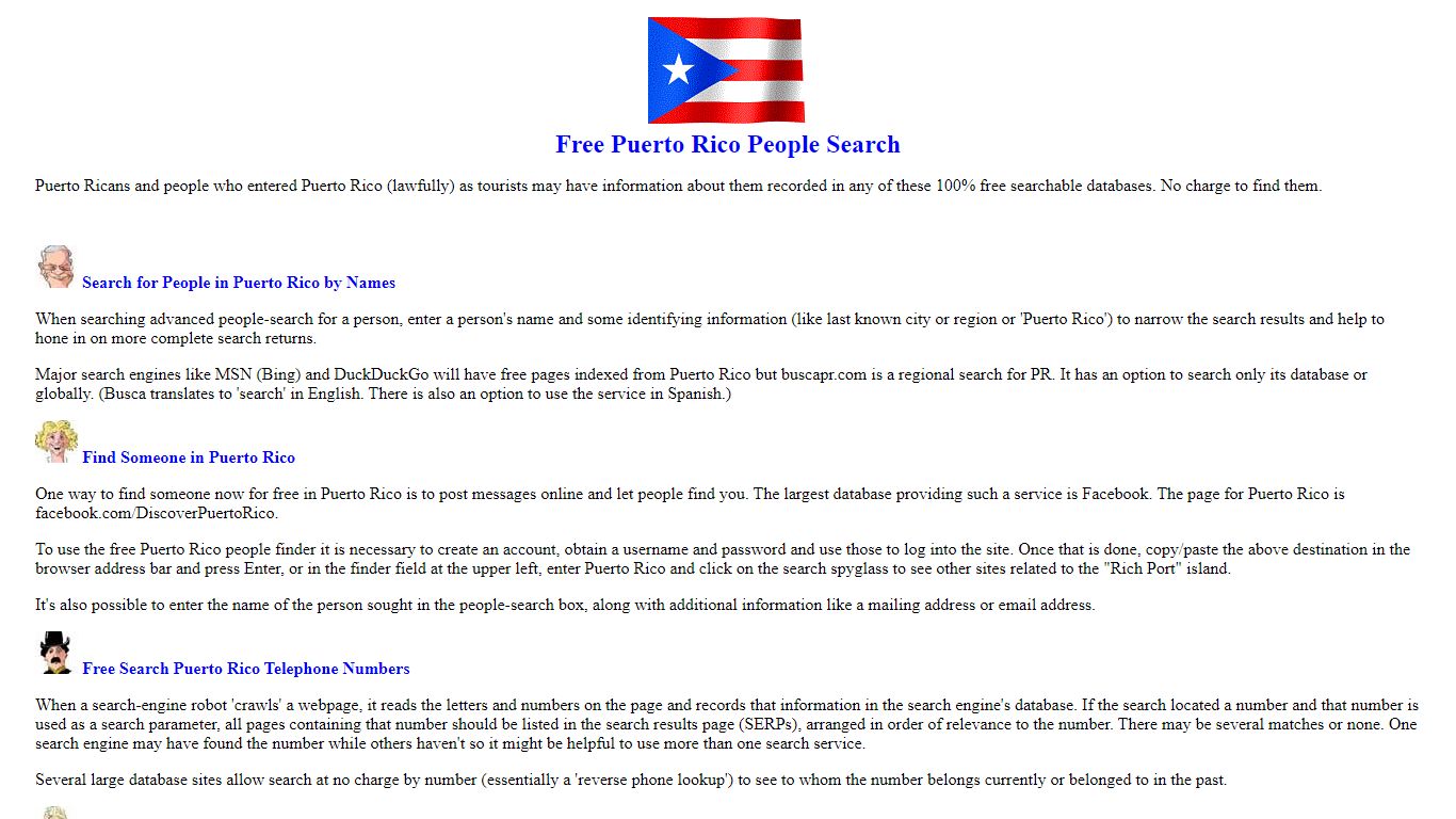 Totally Free People Search Puerto Rico PR